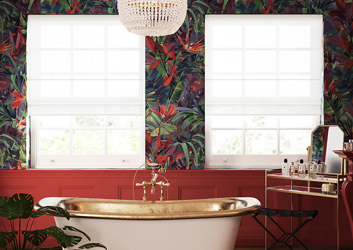 Salerno Voile, Coastal White - Motorised Roman Blind - Image 3